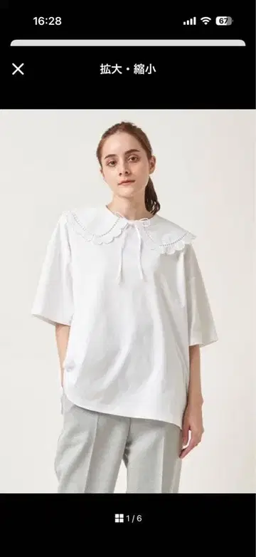 yori 스캘럽 칼라 티셔츠