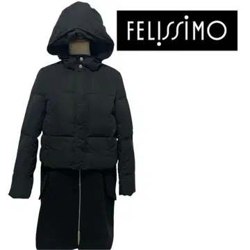 FELISSIMO 다운 코트 2way 숏 점퍼 블랙 롱 기장