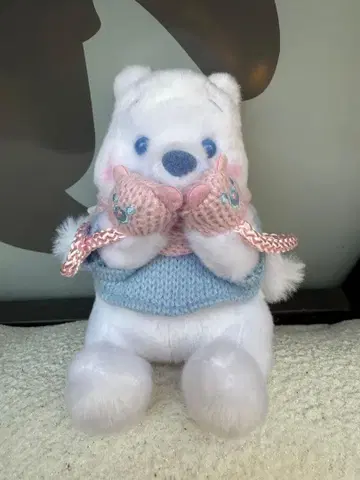 새상품 푸우 봉제 인형 키링 키체인 핑크 x 블루