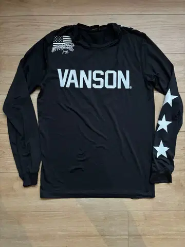 VANSON 긴팔 티셔츠 롱T 블랙