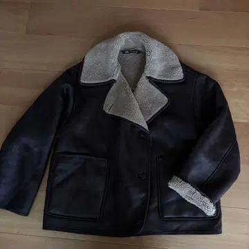 ZARA 더블 페이스 자켓 다크 브라운 무스탕 코트 S