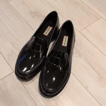 [ 새상품급 ] HUNTER 로퍼 블랙 24cm 38 UK5 레인 신발