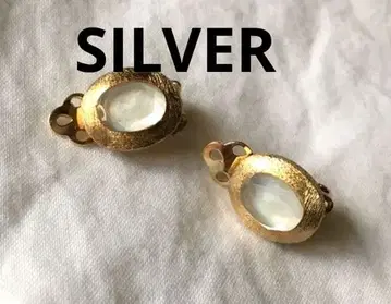 빈티지 문스톤 컬러 골드 코팅 귀찌 SILVER