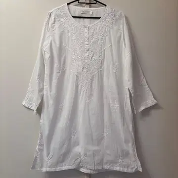 Sisam 쿠르타 라크나우 자수 인도 페어 트레이드 치칸카리