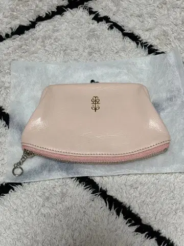가마구치 코인 케이스 가죽 옅은 핑크