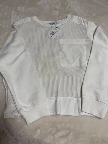 택 포함 새상품 LASUD 라슈드 화이트 이소재 니트 M 사이즈