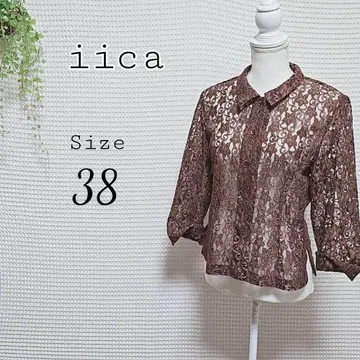 iica 레이스 브라운 셔츠 자켓 사이즈 38