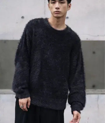 [ S사이즈 ] FEATHER SMOOTH MELANGE KNIT 차콜