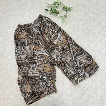 무지야 [Free] 새상품급 롱 바지 레트로 하의 오샤레 여성용