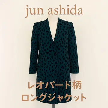 준 아시다 레오파드 무늬 롱 자켓 LL