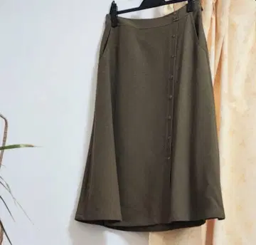 인디비 롱 플레어 스커트 올리브
