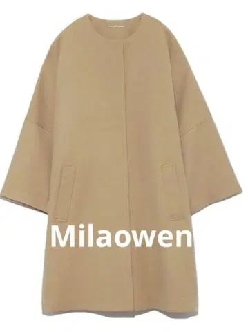 미라 오웬 하프 기장 돌먼 슬리브 노카라 코트