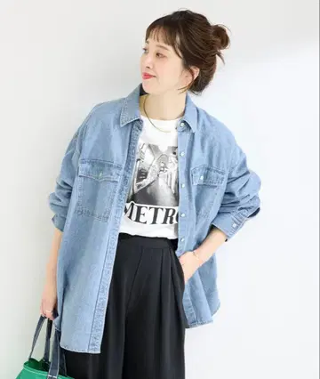 B.C STOCK 워셔블 데님 워커 셔츠