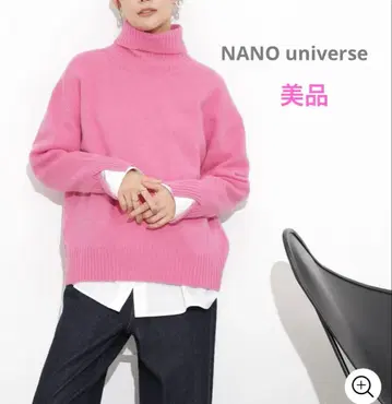 [ NANO universe ] 울 캐시미어 터틀넥 니트 핑크