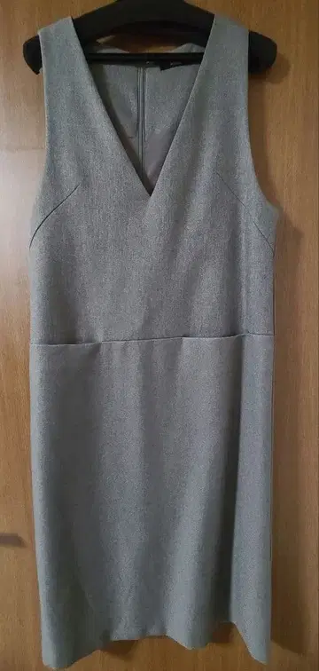 그레이 V넥 점퍼 원피스