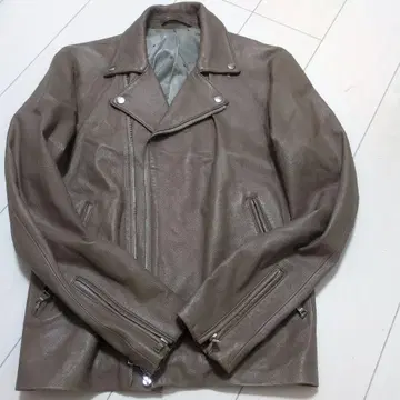 TAKEO KIKUCHI 가죽 자켓 브라운 라이더 더블