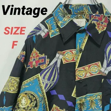 빈티지 패턴 셔츠 고딕 패턴 열기구 패턴 올 패턴 남성용 긴팔 빈티지