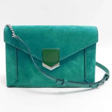 컨디션 최상 지미추 미니 숄더백 스웨이드 그린 이탈리아제