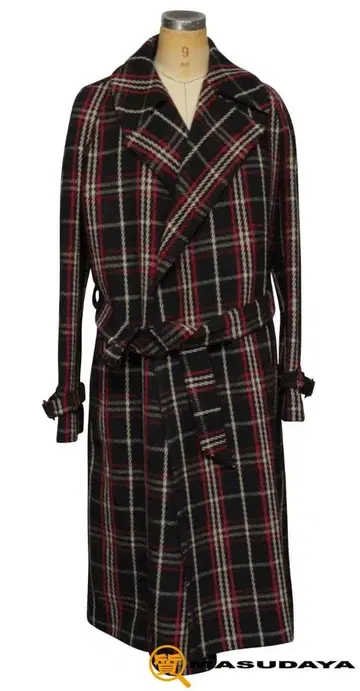 딸리아또레 글렌체크 벨티드 코트 48 [컨디션 최상]