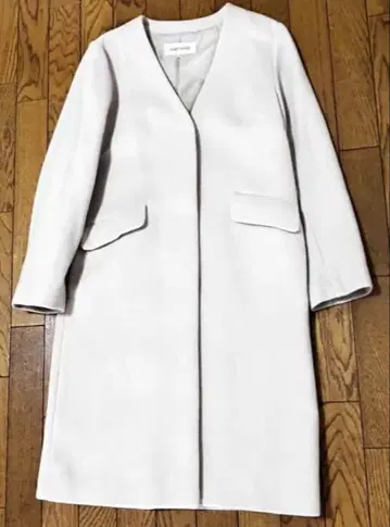 MISCH MASCH 노카라 고급스러운 롱 코트 라이트 그레이 M