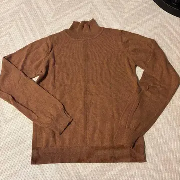 L'Or 로르 브라운 터틀넥 니트 긴팔 카지 마리코