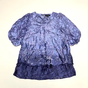 Natural Basic 실크 100% 데보레 가공 블라우스 튜닉 M