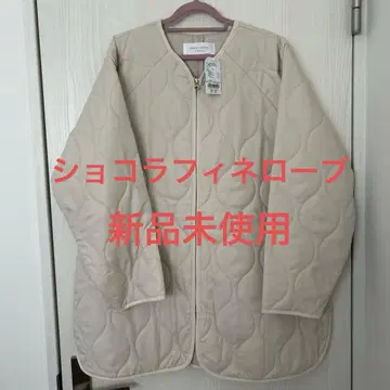 [미사용] 쇼콜라피네 로브 발수 가공 퀼팅 코트 그린 파크스