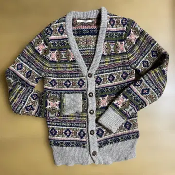 RAGEBLUE 페어아일 패턴 울 가디건 100