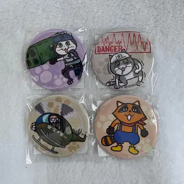 캡슐 복권 일하는 고양이 캔뱃지 4개 세트