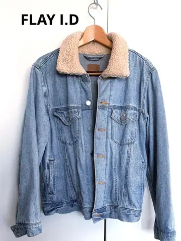 보아 카라 부착 라이트 블루 데님 자켓
