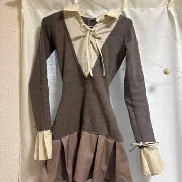 Darich 셔츠 도킹 플리츠 미니 원피스