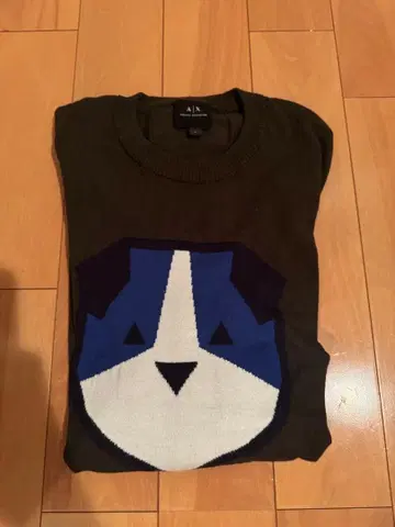 A/X 강아지 얼굴 니트 스웨터 카키