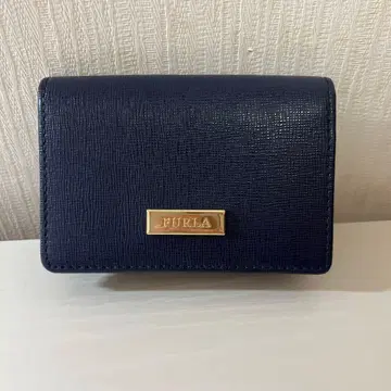 FURLA 네이비 이단 접이식 명함지갑