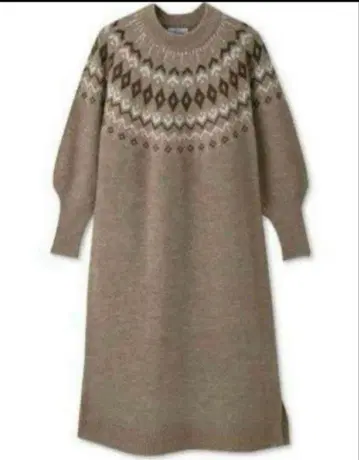 시마무라 daaco 퀼팅 패턴 니트 원피스 4L 빅 사이즈