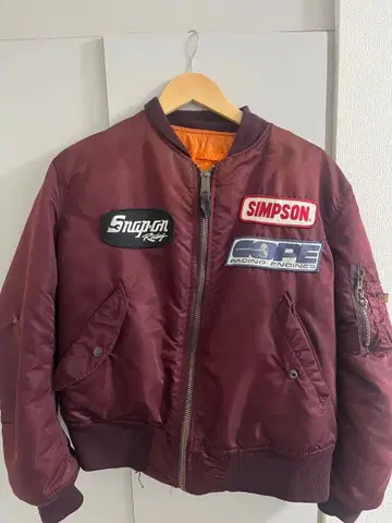 버건디 MA-1 자켓 패치 포함