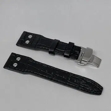 [ 미사용 새상품 ] CASSIS 시계용 가죽 밴드 악어 엠보싱 22mm