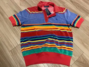 컬러풀 스트라이프 피케 셔츠 반팔