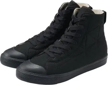 MUJI 신사 피로를 덜어주는 발수 솜 하이컷 스니커즈 26.5cm 블랙