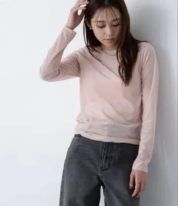 벨로아 보트넥 티셔츠 natural beauty basic 핑크