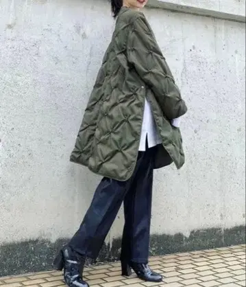 kastane 패턴 자수 퀼팅 코트 아우터