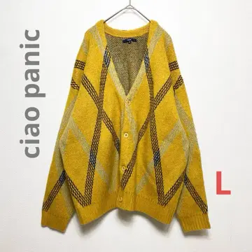 차오패닉 새상품급 가디건 두꺼운 원단 머스타드 오버 사이즈 L