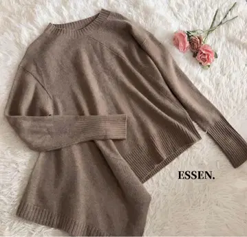 ESSEN. 에센 로트레아몽 캐시미어 비대칭 니트 브라운