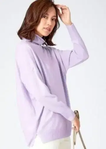 ICB [세탁 가능한 캐시미어 혼방] Linda 하이넥 니트 택 포함