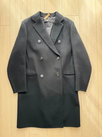 유니클로 +J 블랙 더블 브레스트 코트