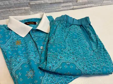 레저렉션 터콰이즈 올 패턴 페이즐리 무늬 셋업