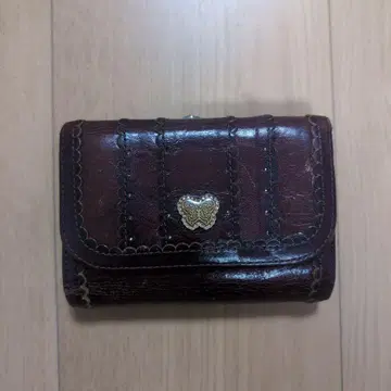 안나수이 다크 브라운 3단 폴더형 지갑