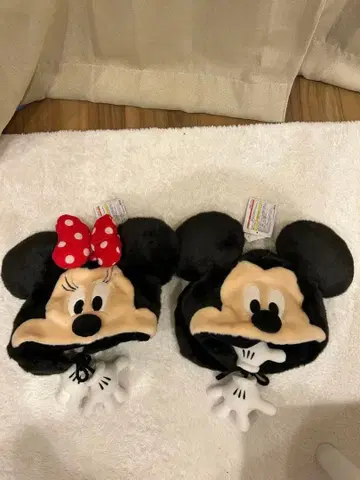디즈니 미키 미니 팬캡 모자 페어 2개