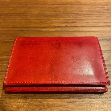 Munekawa 명함지갑 카드 케이스 레드