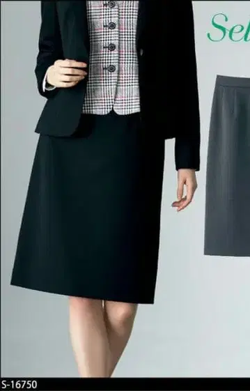 S-16750 블랙 사무복 9호 세로리 타이트 스커트