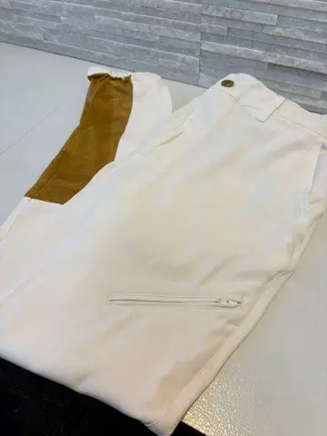 골프 팬츠 화이트 브라운 악센트 레자렉션